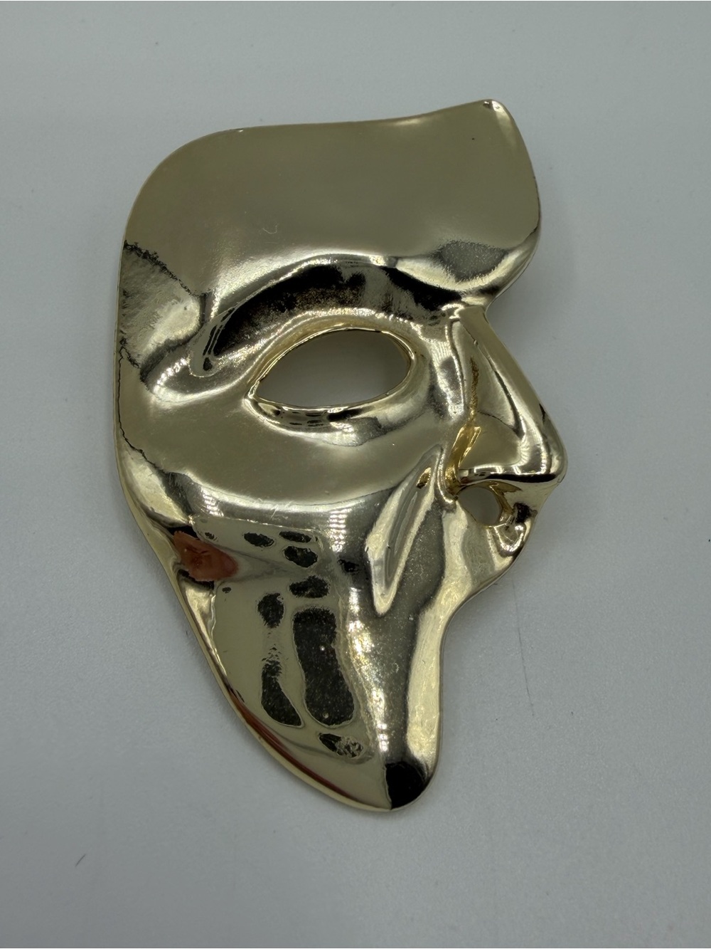 VTG Abstract Silver-Tone Face Mask Pin Brooch